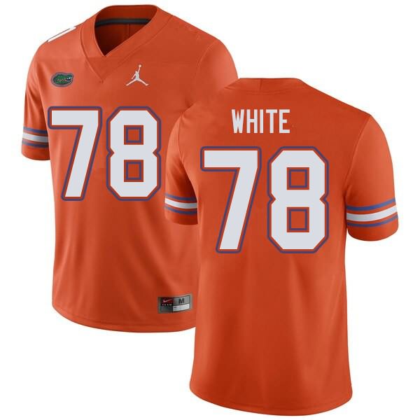 Men's NCAA Florida Gators Ethan White #78 Stitched Authentic Jordan Brand Orange College Football Jersey LUQ1365OS